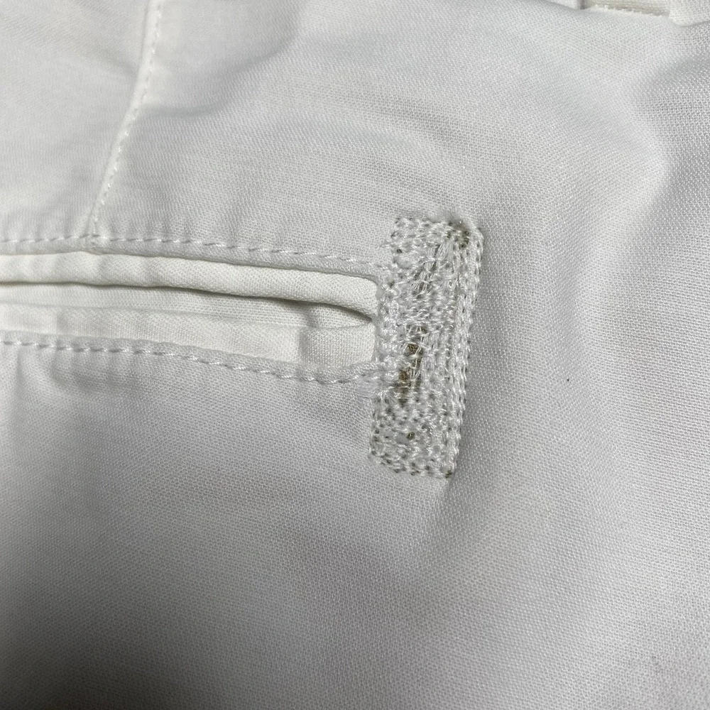 Loro Piana Pants 48 (34x29) Cotton Blend Flat Front White Quiet Luxury FAE8346